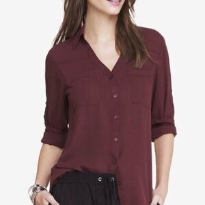 Express Portofino Burgundy Blouse size Small